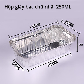 hộp giấy bạc chữ nhật250ml