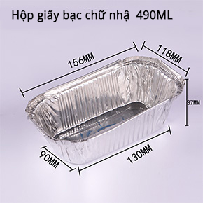 hộp giấy bạc chữ nhật470ml