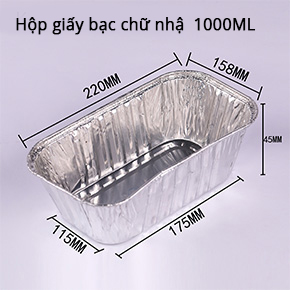 hộp giấy bạc chữ nhật1000ml