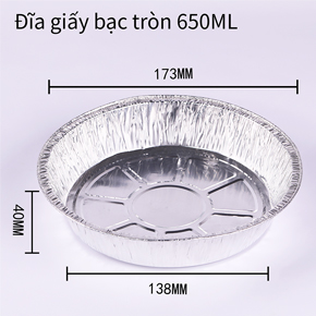 Đĩa giấy bạc tròn 650ML