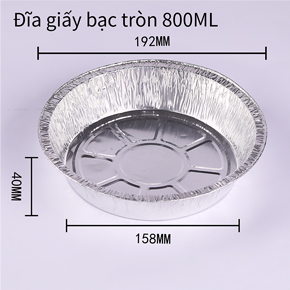 Đĩa giấy bạc tròn 800ML