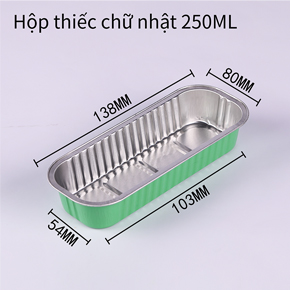 Hộp thiếc chữ nhật 250ml