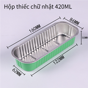 Hộp thiếc chữ nhật 420ml