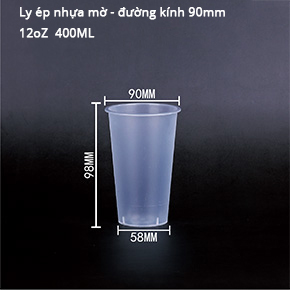 ly nhựa mờ đường kính 90 12oz 400ML