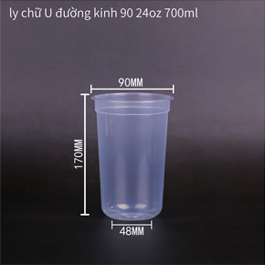 ly chữ U đường kinh 90 24oz 700ml