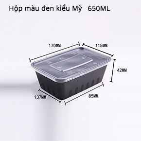 hộp màu đen kiểu Mỹ650ml